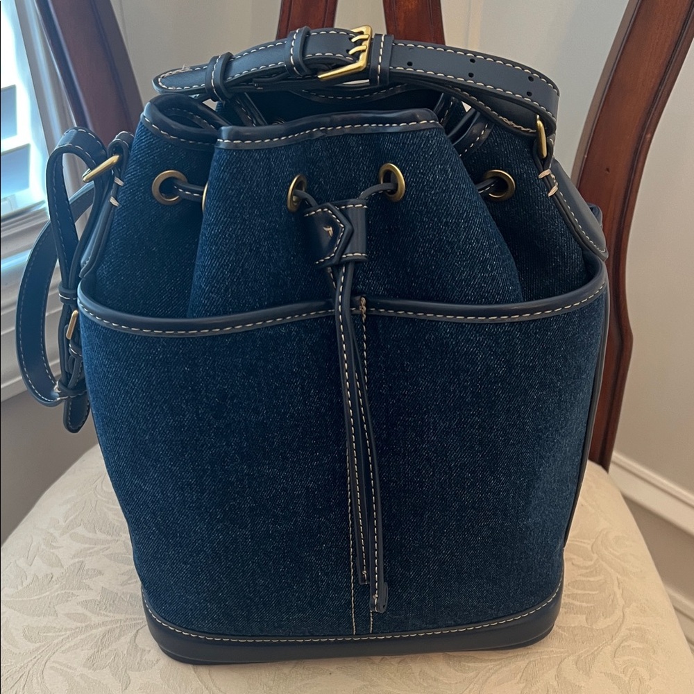 Zara Blue Denim Bucket Bag